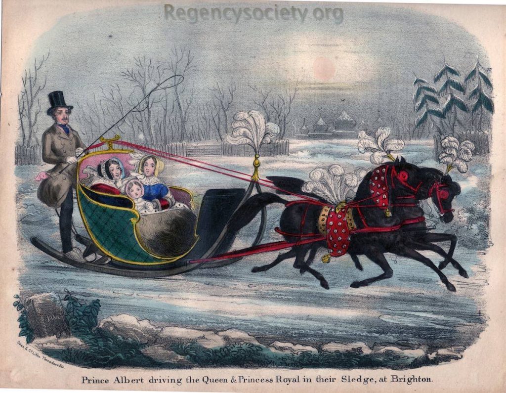 Prince Albert driving the Queen and Princess Royal in their Sledge, at