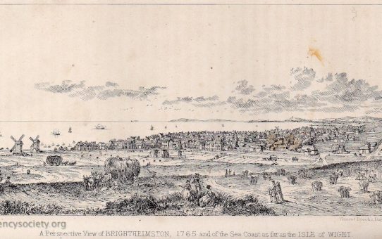 Close-up of BPC00461: A Perspective View of Brighthelmstone and of the Sea Coast as far as the Isle of Wight